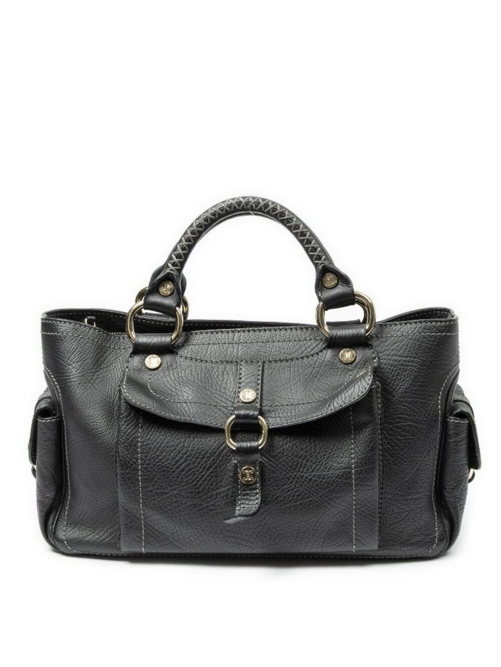 Celine Boogie Bag Black Grain Calfskin Leather